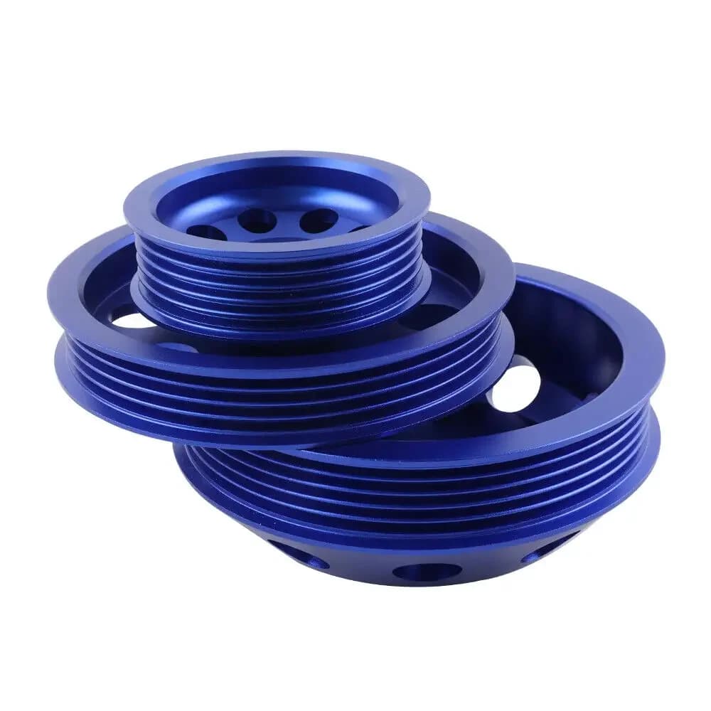 Puleggia della cinghia albero motore manovella 3 pezzi set alluminio billet per Nissan 240SX S13 S14 S15 con motori SR20DET 1989-1998