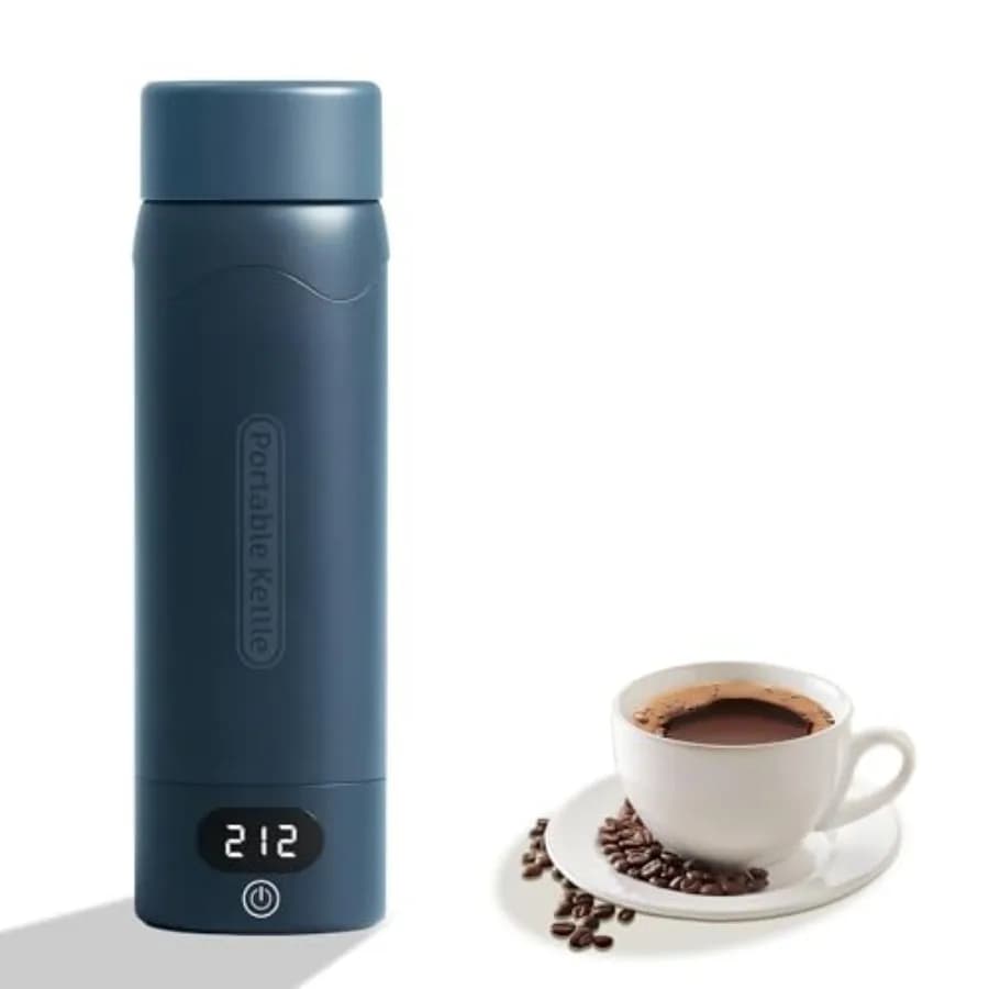 Bollitore Elettrico da Viaggio Portatile Mini in Acciaio Inox 316 da 500ml con 4 Impostazioni di Temperatura, Riscaldamento Rapido