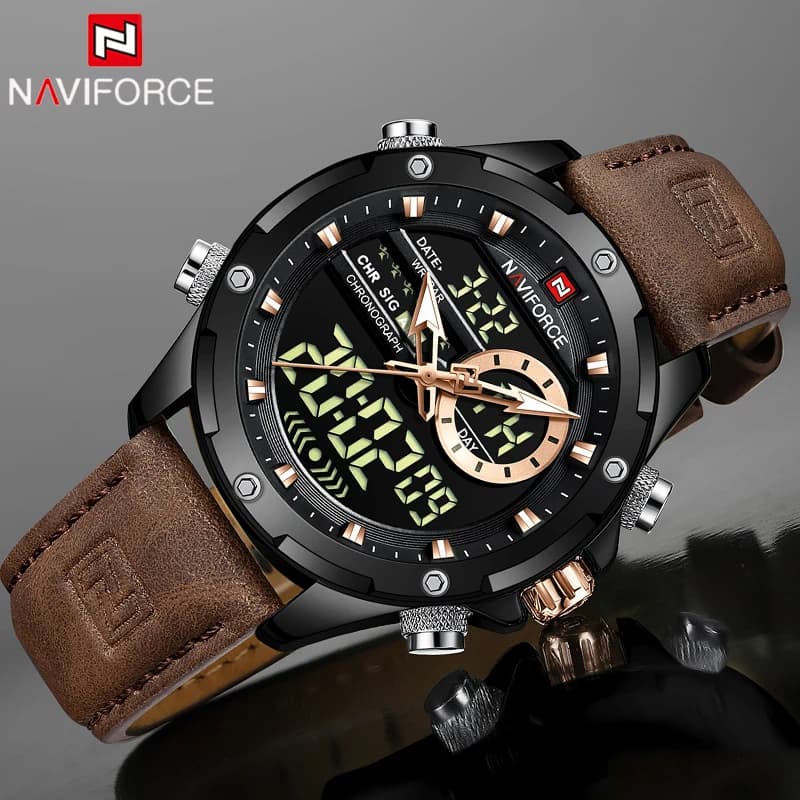 NAVIFORCE Luxury Quartz Men's Watch Military Waterproof Digital Wrist Watch Sports Chronograph Relógios Masculino Men's Watch