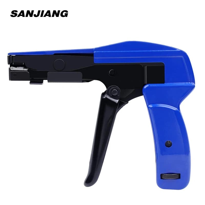 Pistola per fascette per cavi, strumento per fascette per cavi di fissaggio nevicate, pistola per fascette con cerniera a taglio a filo in acciaio pressofuso con manico in acciaio per fascette in nylon