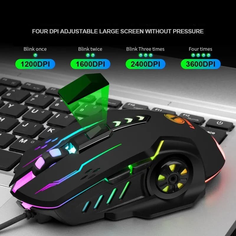 Wired Play Mouse USB Mouse Mechanical Mouse with USB Light Adjustable Optical Mouse for Computer PC Games