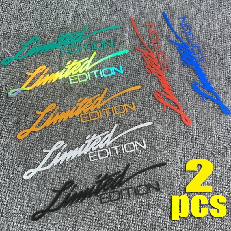 2Pcs LIMITED EDITION Car Stickers Car Styling Vinyl Decal Car Body Glass Decor Waterproof Reflective Sticker Motorcycle Stickers