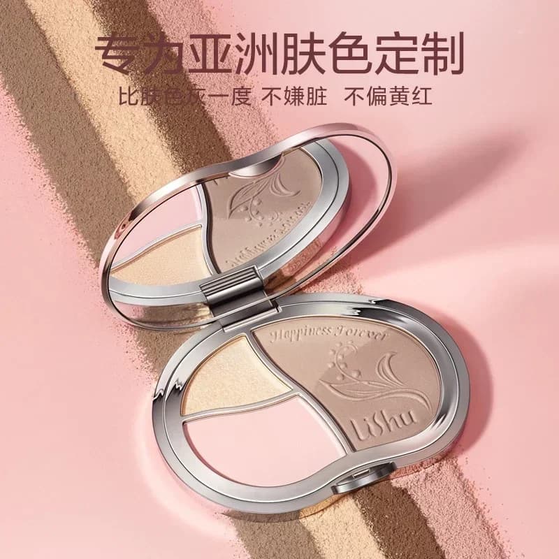 Lishu Contour Palette Blush Evidenziazione naturale Glitter perlato Ombretto per naso Trucco femminile a lunga durata Cosmetici di bellezza rara