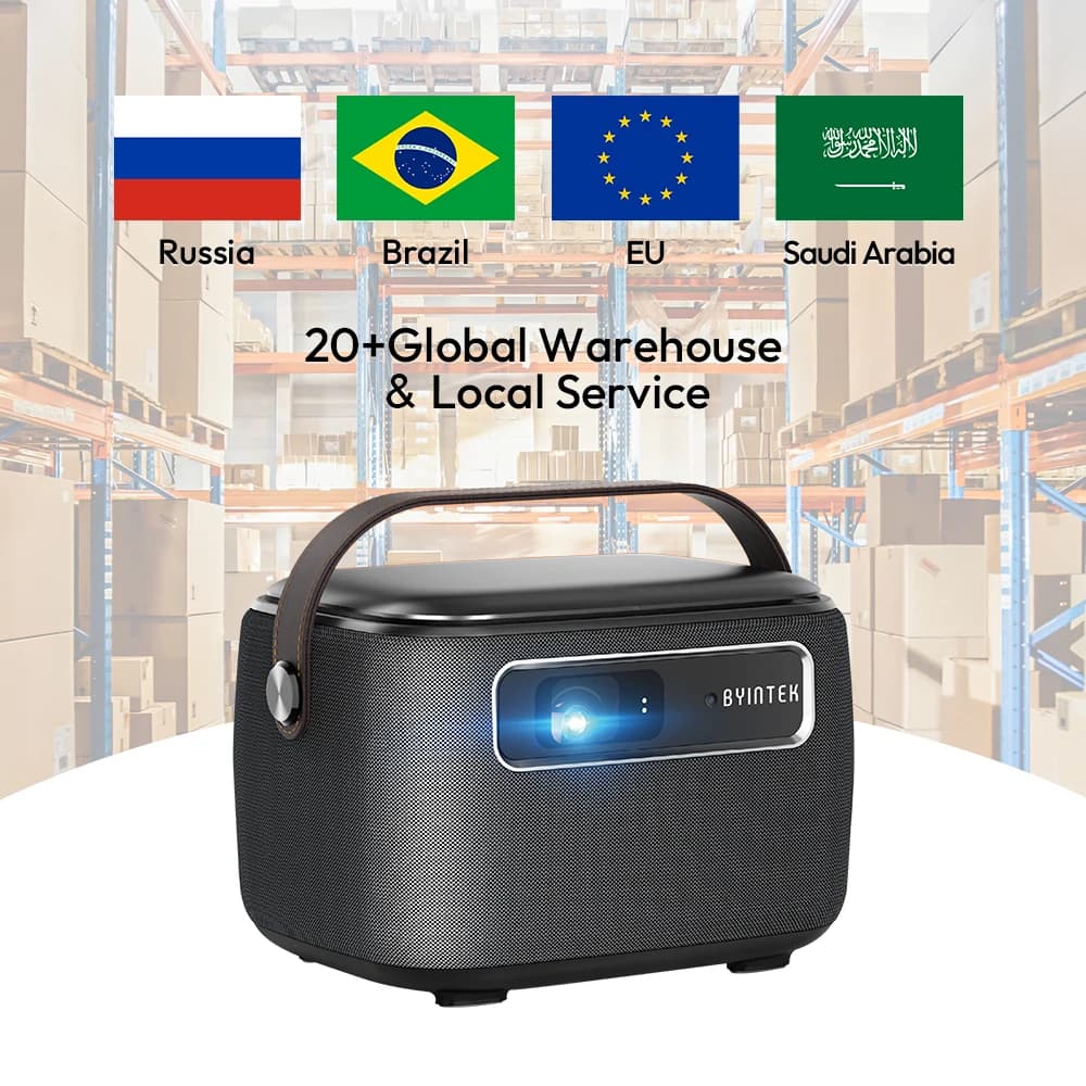 ZXY BYINTEK R20 Max Fabric Art Design Smart 4K Mini portatile 3D ologramma DLP WIFI Video LED Proiettore Android con batteria per Cin
