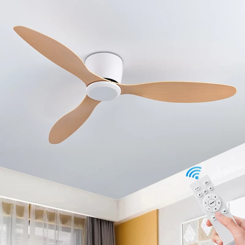 IRALAN Ventilatore da Soffitto Motore DC da Pavimento Basso Ventilatore Elettrico Telecomando Grande Ventilatore Domestico Senza Luce per Soggiorno Camera da Letto