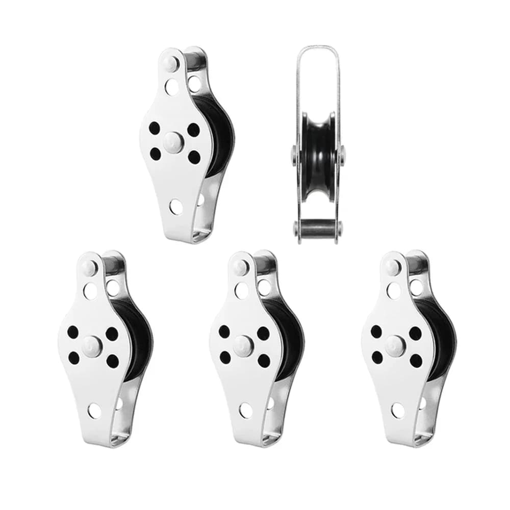 5Pcs Marine 316 puleggia in acciaio inox blocchi corda Runner Kayak accessori per barche canoa Anchor Trolley Kit per corda da 2mm a 8mm