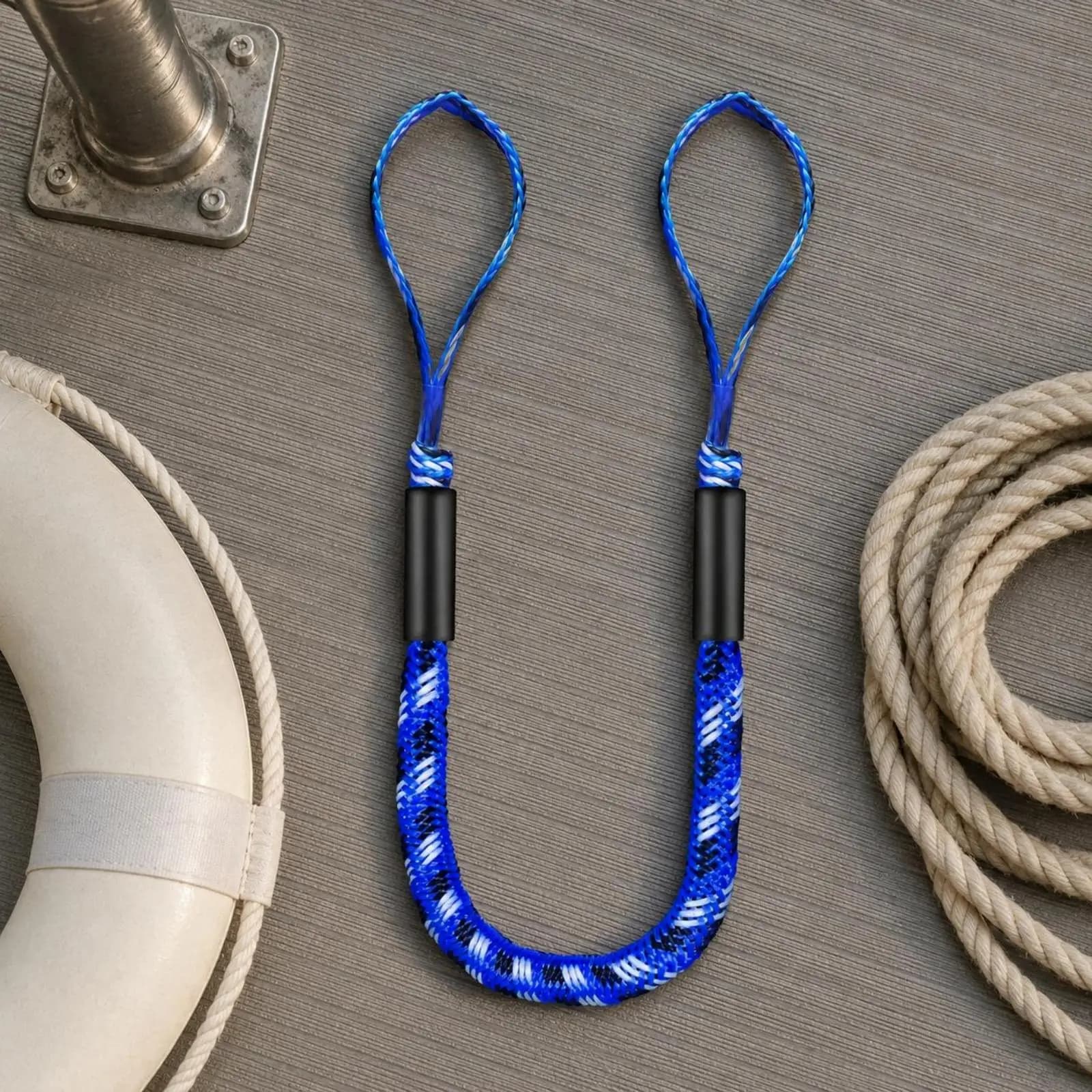 Marine Elastic Rope Shock Absorbing Dock Line Mooring Rope Stretch Tie for Boat Anchors and Railing Brackets