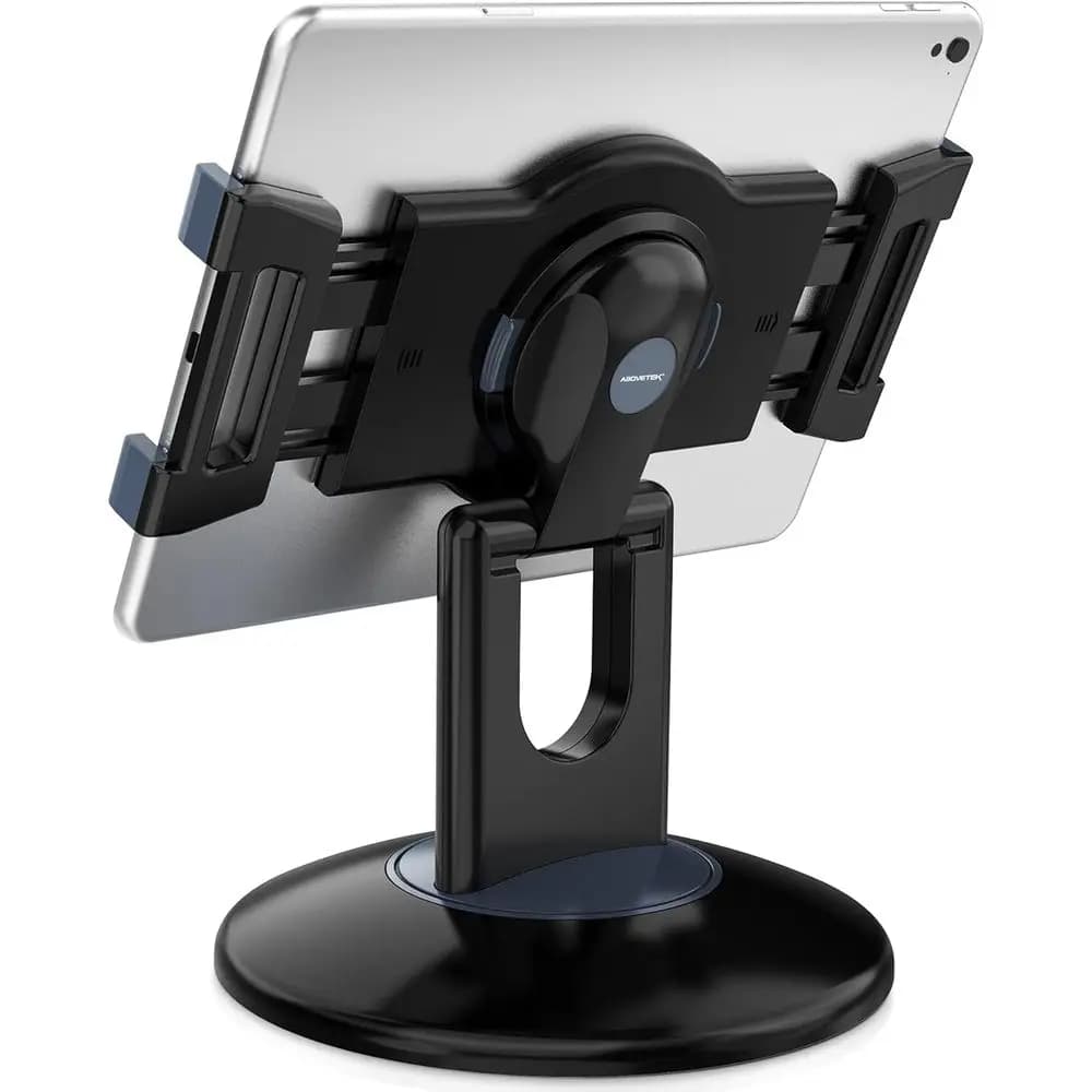 360 ° Supporto Girevole per iPad e Tablet da 6-13 Pollici, per Uso Commerciale POS e Retail, Porta Tablet Orientabile per Aziende e Cucine (Nero)