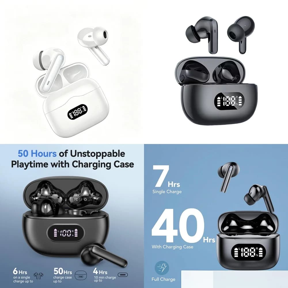 TWS Wireless Earbuds BT 5.4 Earphones In-ear HiFi Stereo Headphones LED Digital Display Sports Gaming Headset For Xiaomi iPhone
