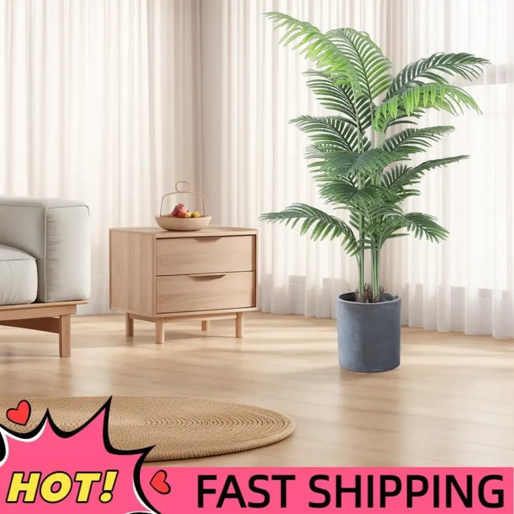 Artificial Plant of Palma Areca 5FT, Palma Tropicale Dypsis Lutescens in Vase for Home, Office and Garden