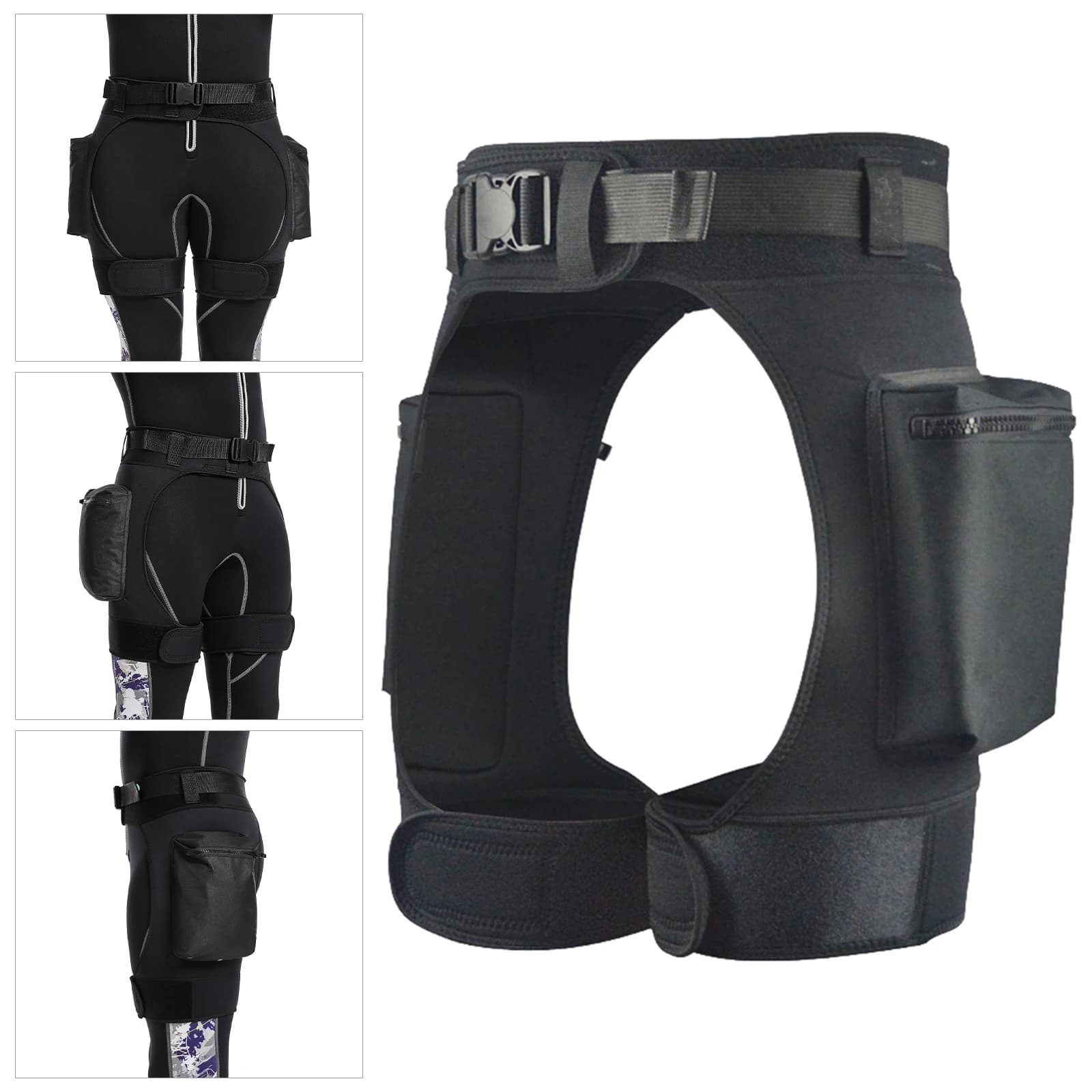 Pantaloni corti da muta da uomo Pantaloncini elasticizzati con tasche e fibbia a sgancio rapido Cintura in vita regolabile Pantaloncini da sub per nuoto