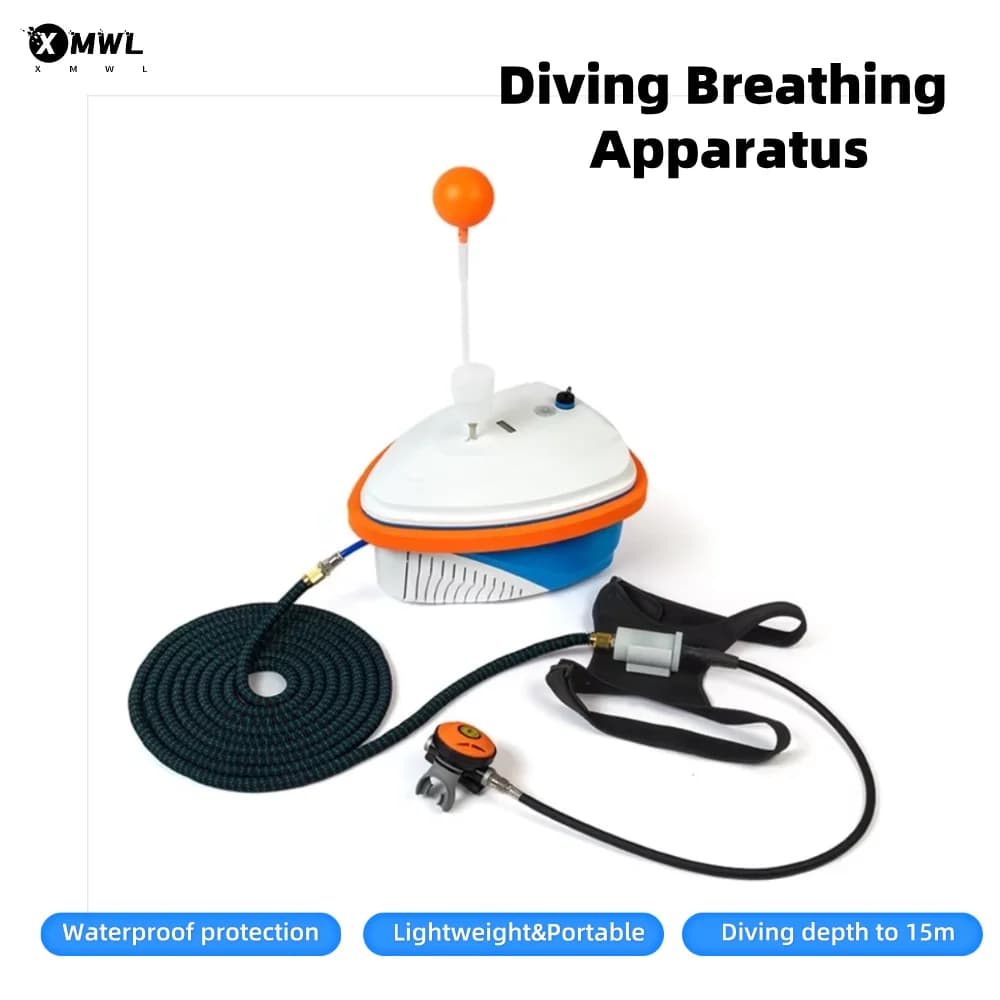 Q7 Professional Underwater Breather for Snorkeling and Diving, 15m, Light, with Air Compressor for Fishing