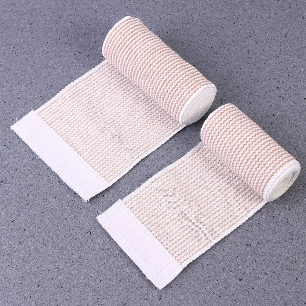 1 Rotolo di Benda Elastica in Cotone 10cmx4.5m, Fasciatura Morbida e Traspirante per Supporto di Polso, Caviglia, Mano e Piede, Recupero Fitness