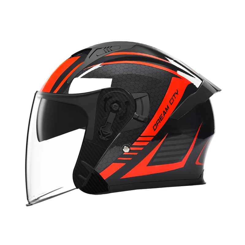 New Unisex ABS Motorcycle Helmets Dual Visor Half Face Helmet Safety Riding Cotton Lined Comfortable Lining Helmet AD Factory