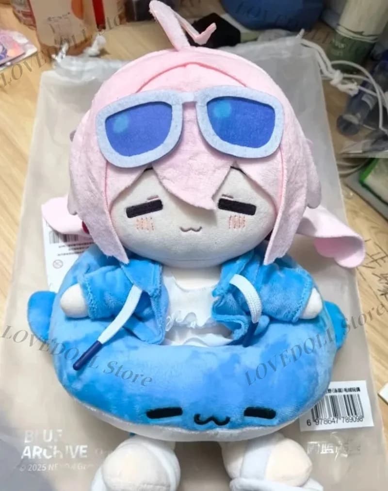 Peluche Originale Takanashi Hoshino Blue Archive, Giocattolo Imbottito con Vestiti Intercambiabili, Cuscino in Posizione Seduta, 25cm