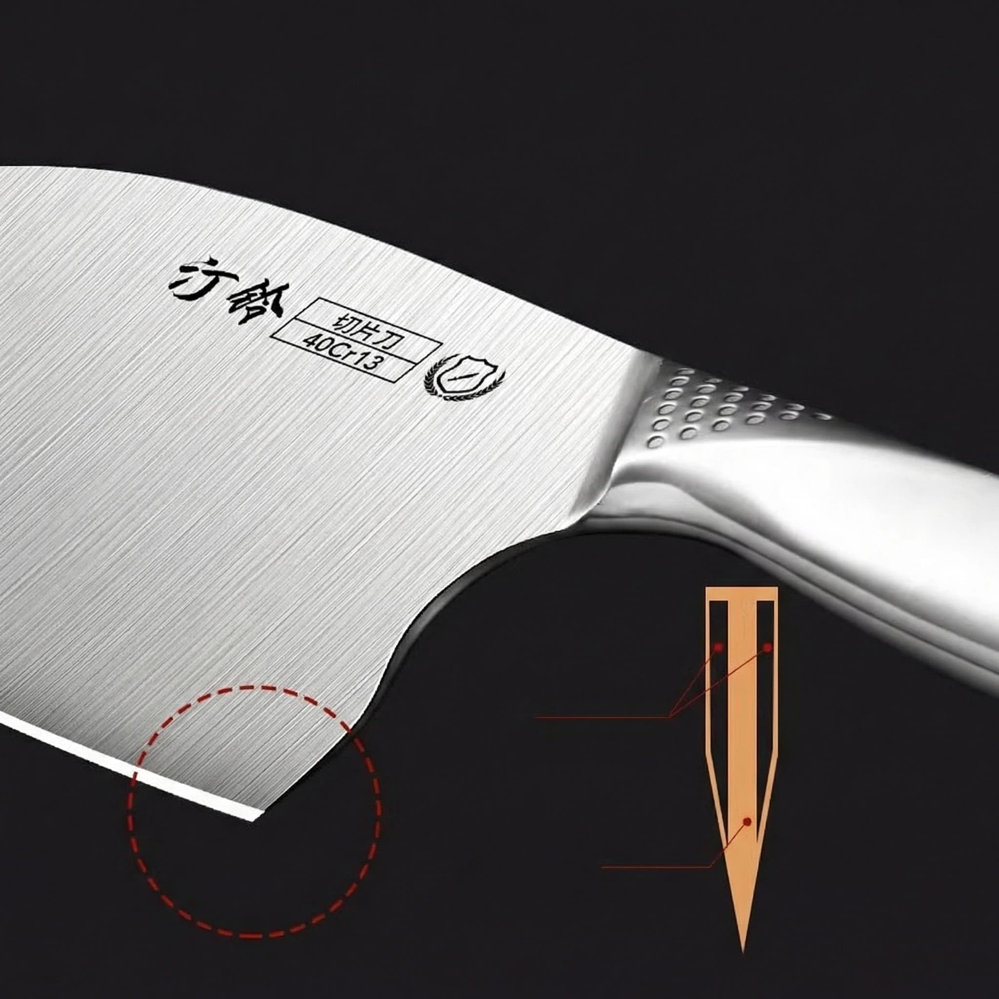German Style Kitchen Knives Set - Authentic Chef Knife to Cut Meat, Bones and Fish Heads C2612