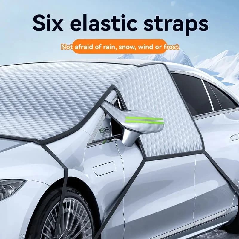 Car Front Windscreen Sun Shade Cover, Snow & Sun Protection, Waterproof, Leaves Resistant Windshield Protector Cover