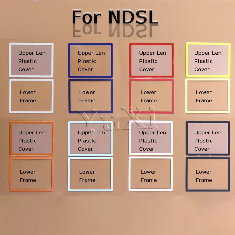 YuXi 1SET Per DS Lite Per NDSL Console di Gioco Bordo Dello Schermo Display Piastra di Copertura Parte In Plastica Maiuscolo Obiettivo Della Copertura Telaio Inferiore
