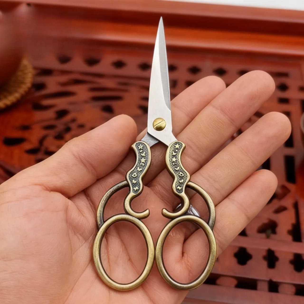 Handmade Retro Gourd Auspicious Cloud Tea Scissors Kung Fu Tea Bag Cutter Tea Art Ceremony Household Teaware Decor Gift