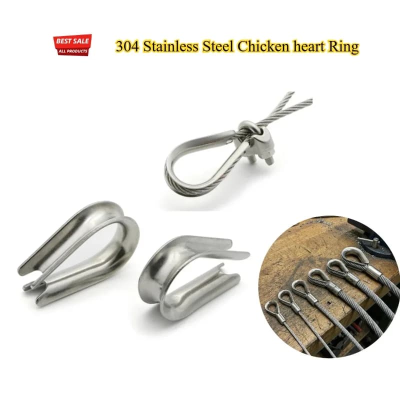 10pcs M2-M8 Wire Rope Protection Ring Fasteners Thimble Rustproof Marine Grade Stainless Steel Rope Protection Loop Wire Sleeve