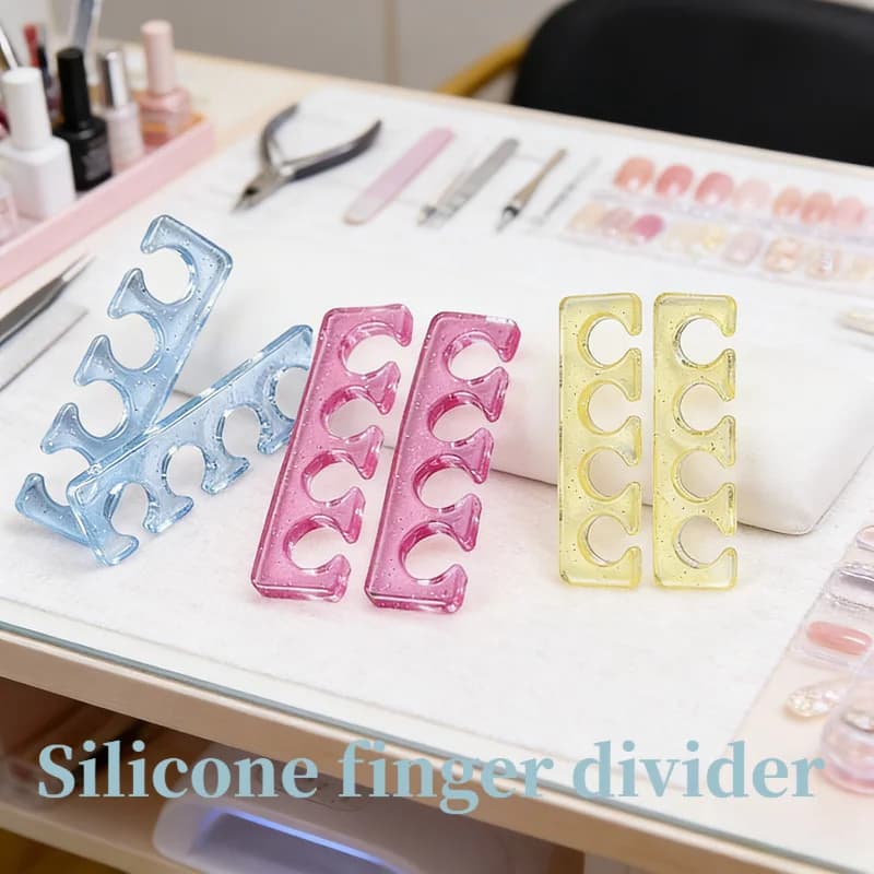 6 silicone nail and toe divider kits, reusable, fragrance-free nail care accessories, perfect for pedicures to help apply nail polish to your toes while keeping your fingers and toes apart