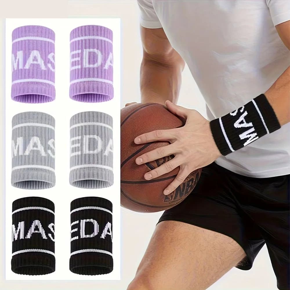 1 Paio di Polsiere Sportive Elastiche, Protezione per Polso per Basket, Pallavolo, Golf, Tennis, Fascia Assorbisudore, Supporto per Polso alla Moda e Colorato