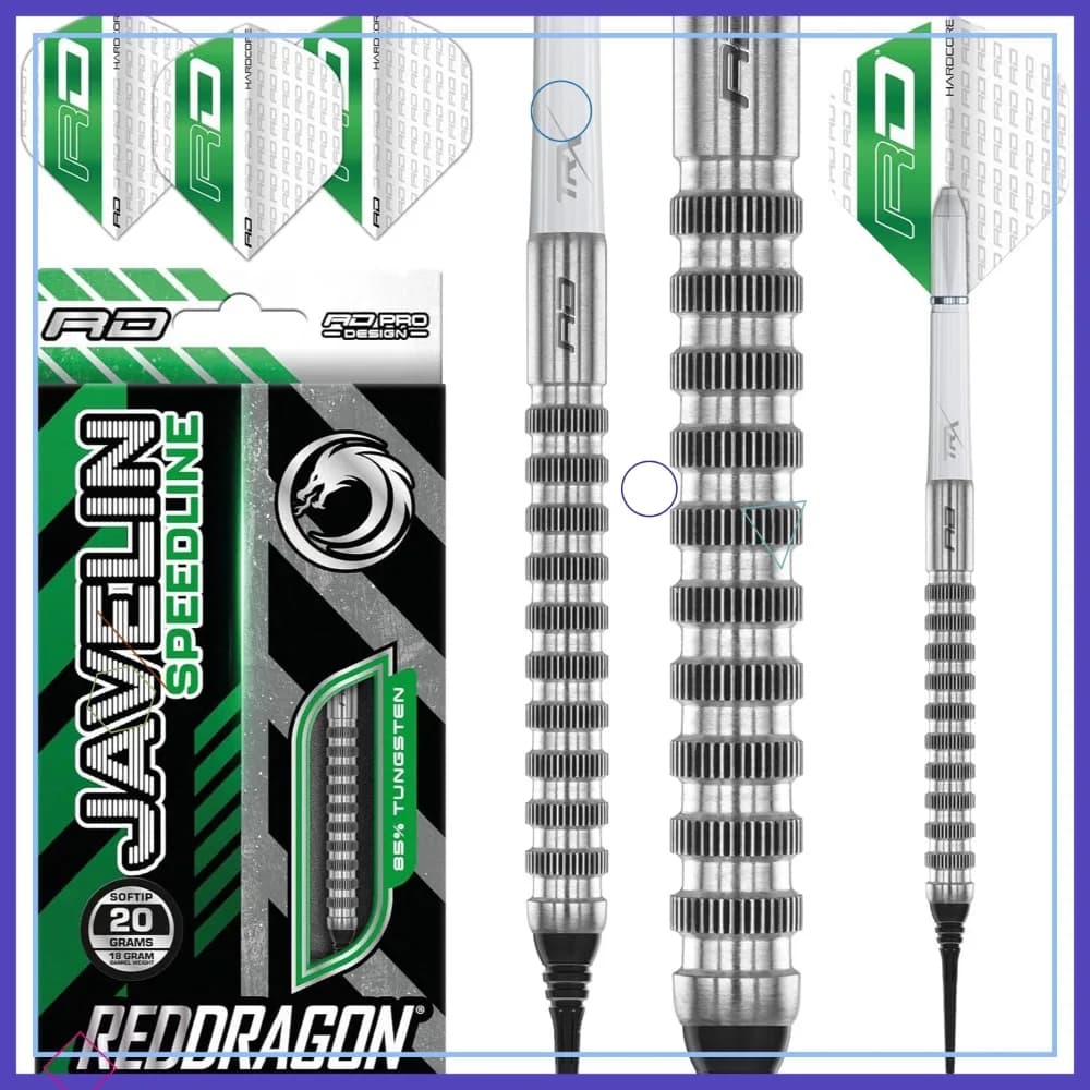 Set Professionale di Freccette con Punta Morbida in Tungsteno, Corpi da 18g con Alette e Gambo