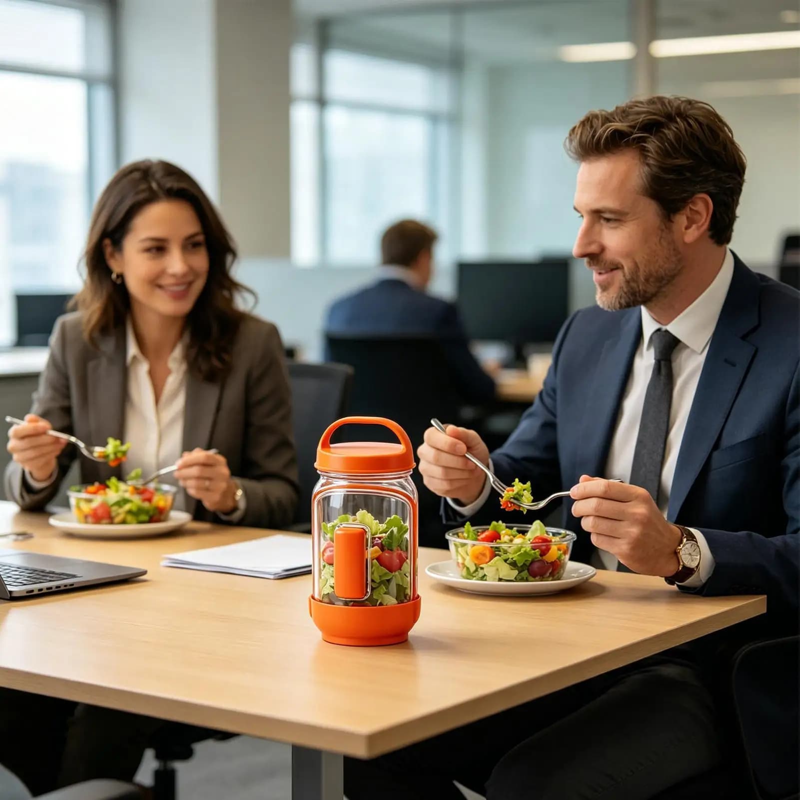 Contenitore per insalata, organizer portatile per alimenti con maniglia, contenitore per la conservazione degli alimenti, per la cucina di casa, l'asilo nido, la preparazione dei pasti, viaggi, campeggio