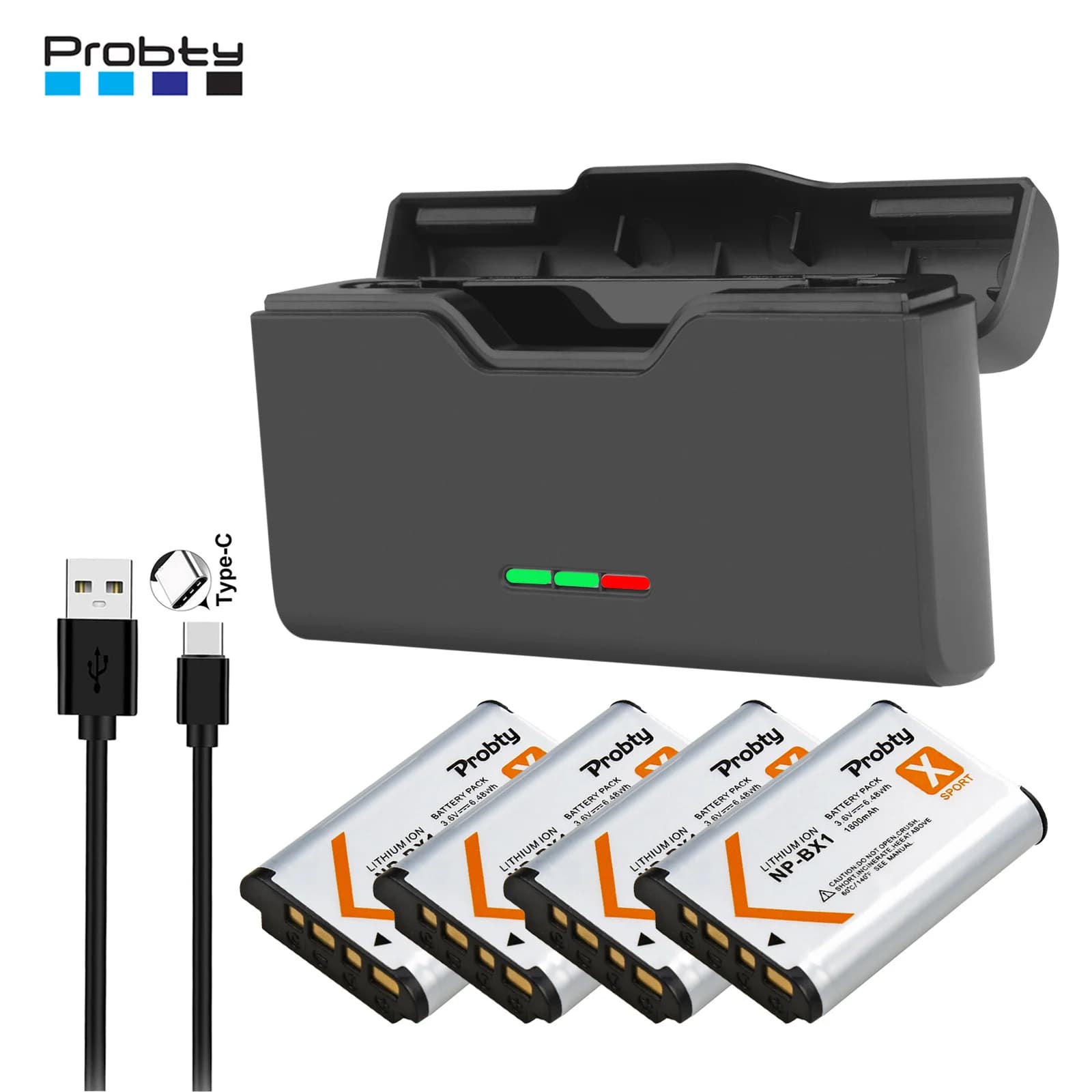 Nuova batteria 1800mAh NP-BX1 NP BX1 Bx1 + scatola di ricarica rapida TF Card Storager per Sony ZV-1 ZV-1F DSC-RX100 WX500 HX300 AS300 M3 M2