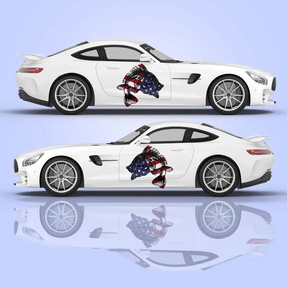 Decalcomania for auto American flag and decoration flag window, stickers USA and cover bumper stickers for seat, decal animals for car