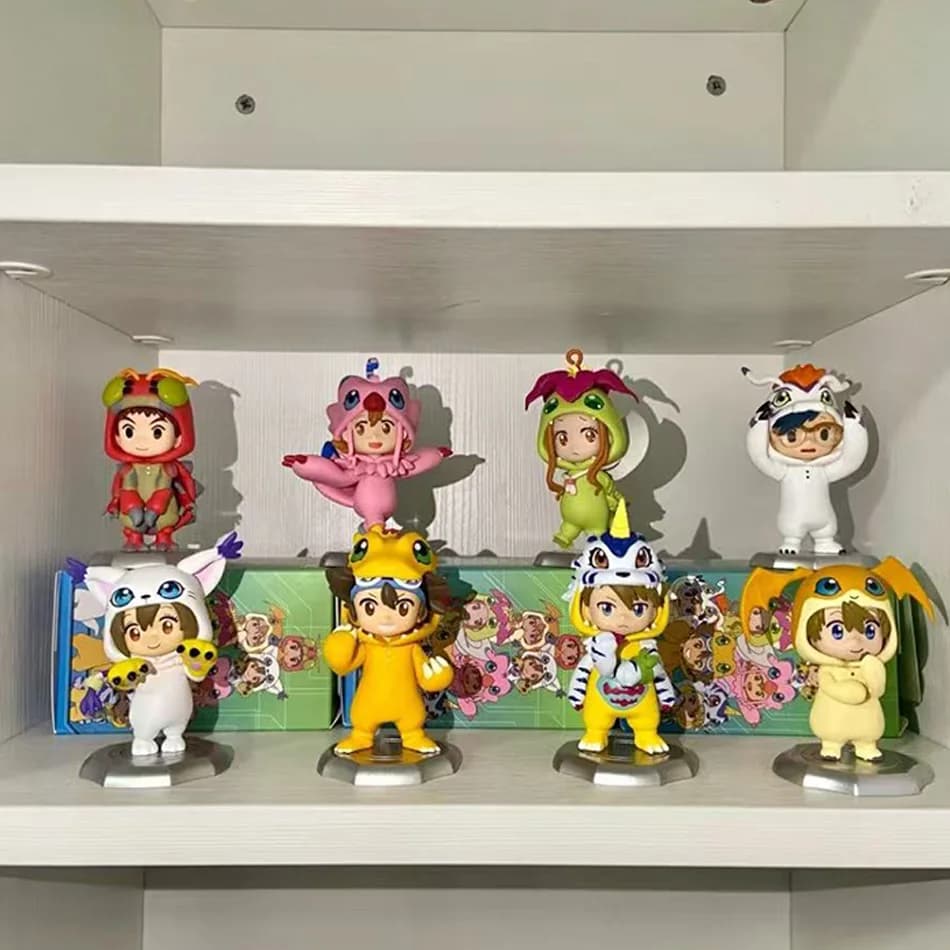 Bandai Set di 8 Figurine di Alta Qualità, Modellini di Digimon per Cosplay, Giocattoli Anime per Bambini