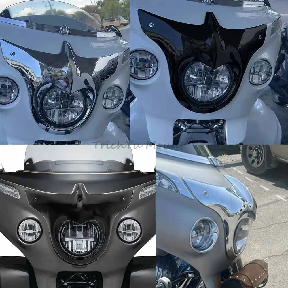 1 pezzo cromato/nero carenatura esterna faro lunetta ABS rivestimento faro anteriore per capo indiano/Elite Roadmaster 2014-2025