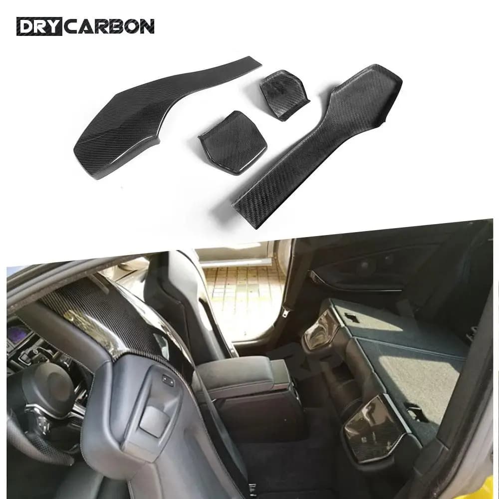 For BMW F80 M3 F82 F83 M4 Sedan Coupe Convertible 2014-2020 Real Dry Carbon Fiber Seat Back Covers Car Inner Trims Accessories