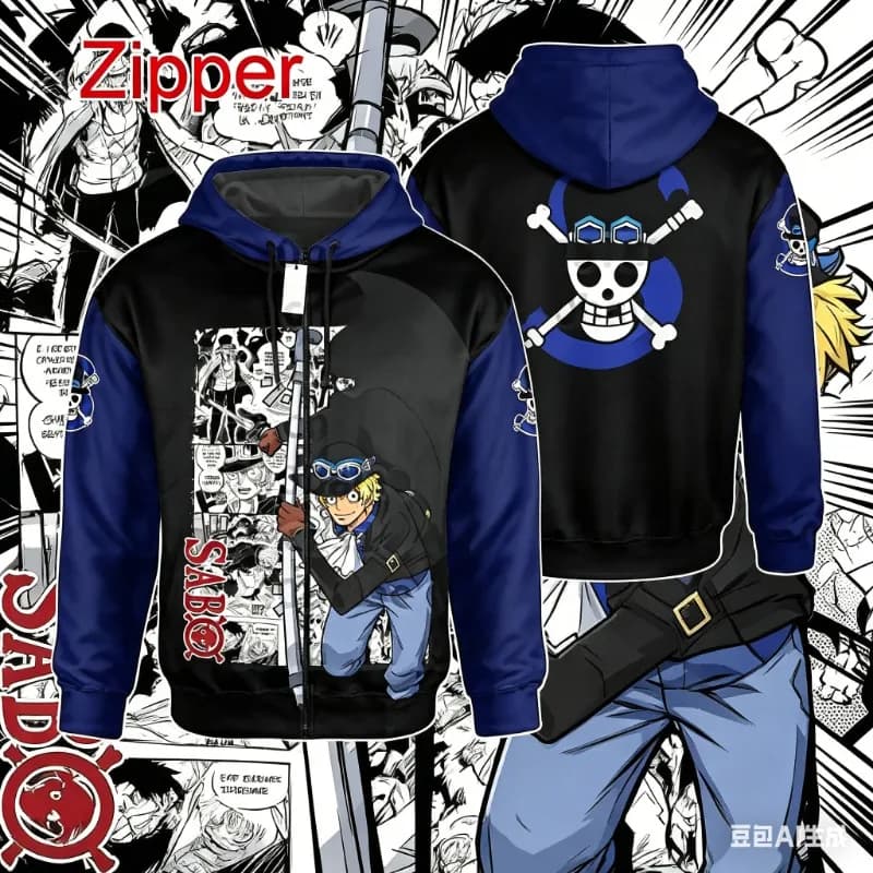Felpa con Cappuccio e Zip One Piece Donquixote Doflamingo, Felpa Anime Cartoon per Uomo e Donna, Nuova Moda 2026, Giacche e Cappotti per Bambini
