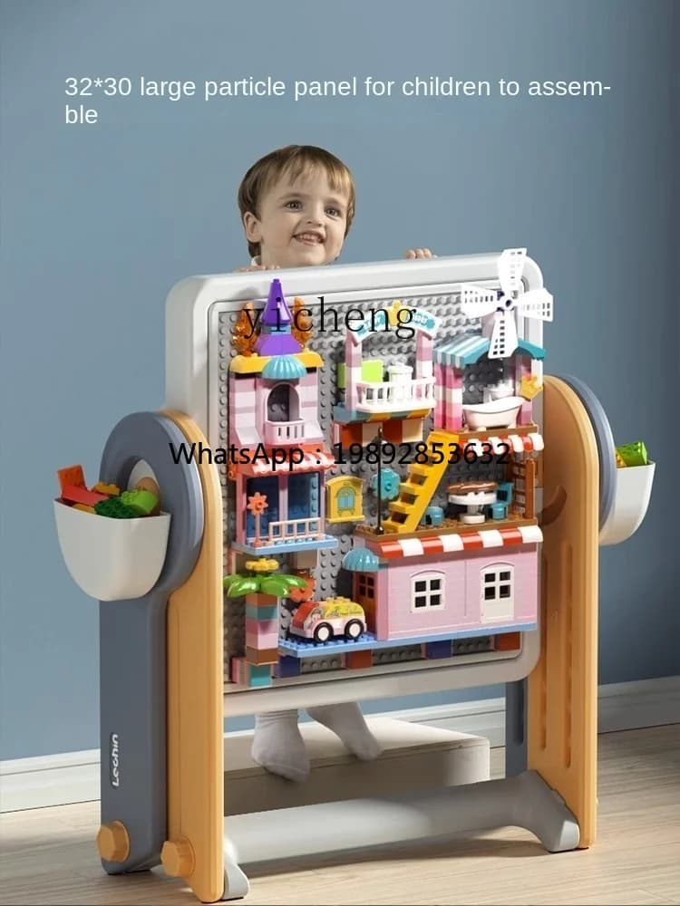 zz Tavolo da costruzione multifunzionale Giocattolo pieghevole Educazione per bambini Tavolo da disegno per bambini