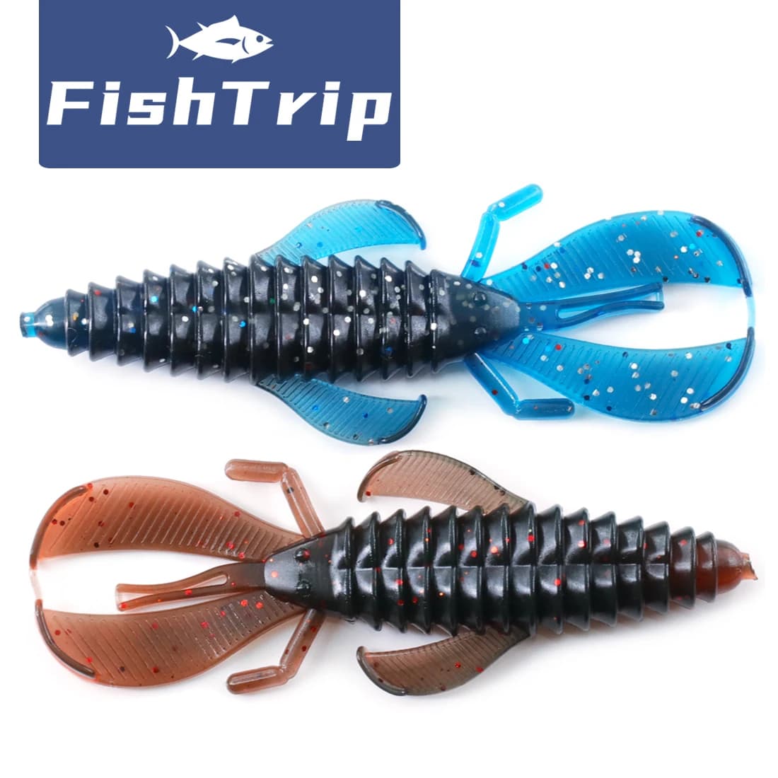 FishTrip 10Pcs esche da pesca in plastica morbida 8cm/4.7g creature Soft Lure Silicone esche morbide Bass Lure per acqua dolce e salata