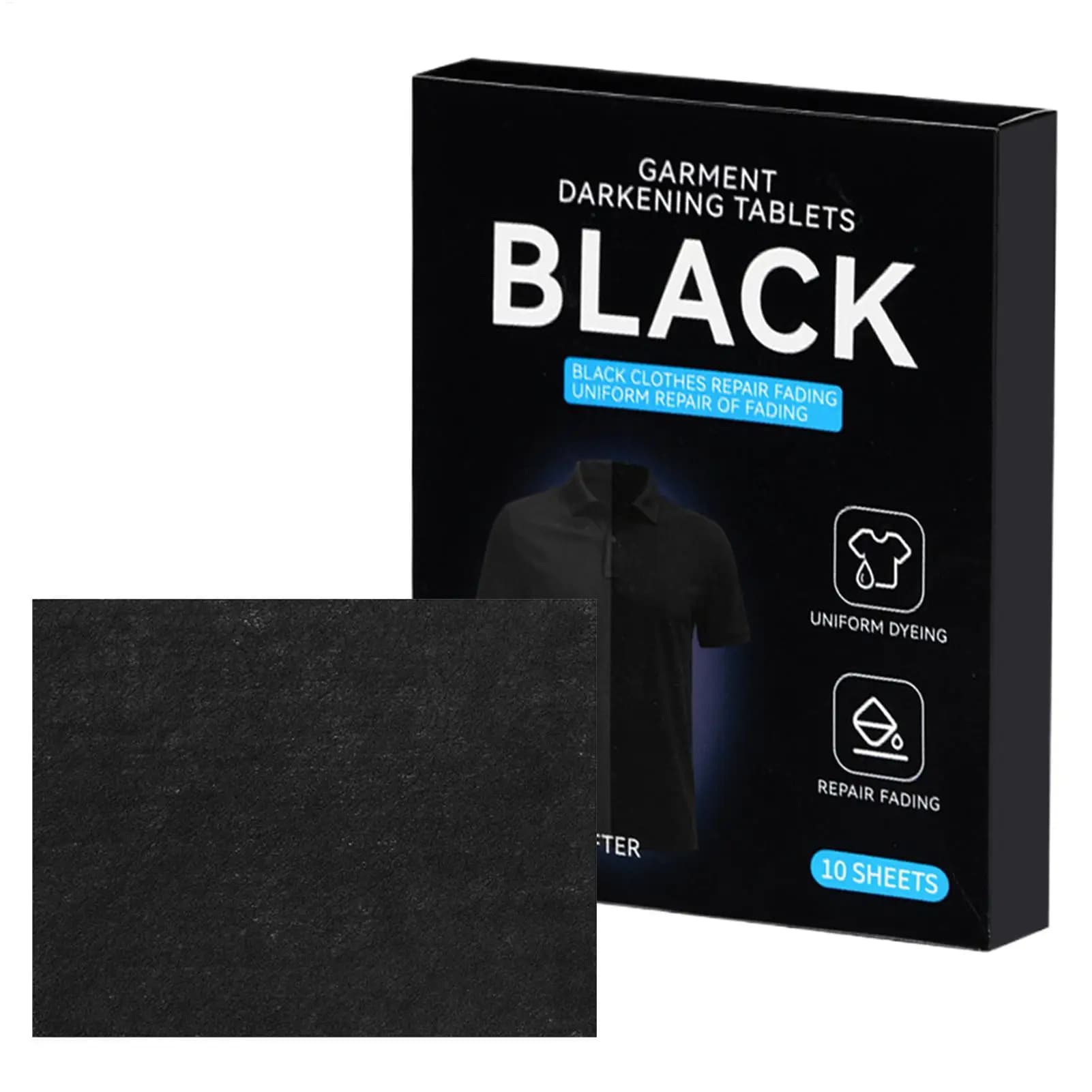 Tintura per abbigliamento di colore nero, 10 pezzi/set, tinture per pittura su tessuti, accessori per verniciare sicuri per lavatrice, per magliette in cotone, seta e lana