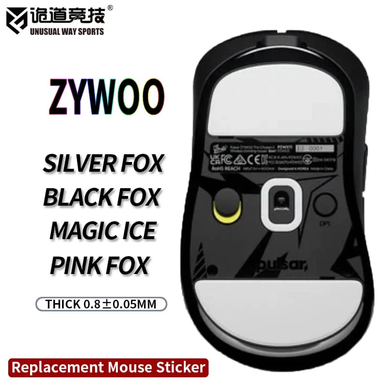 InsolitoWaySports Mouse Pattini Piedi Pulsar Zywoo Superficie ribaltabile PTFE Anti collasso Magic Ice Pink Black Silver Fox