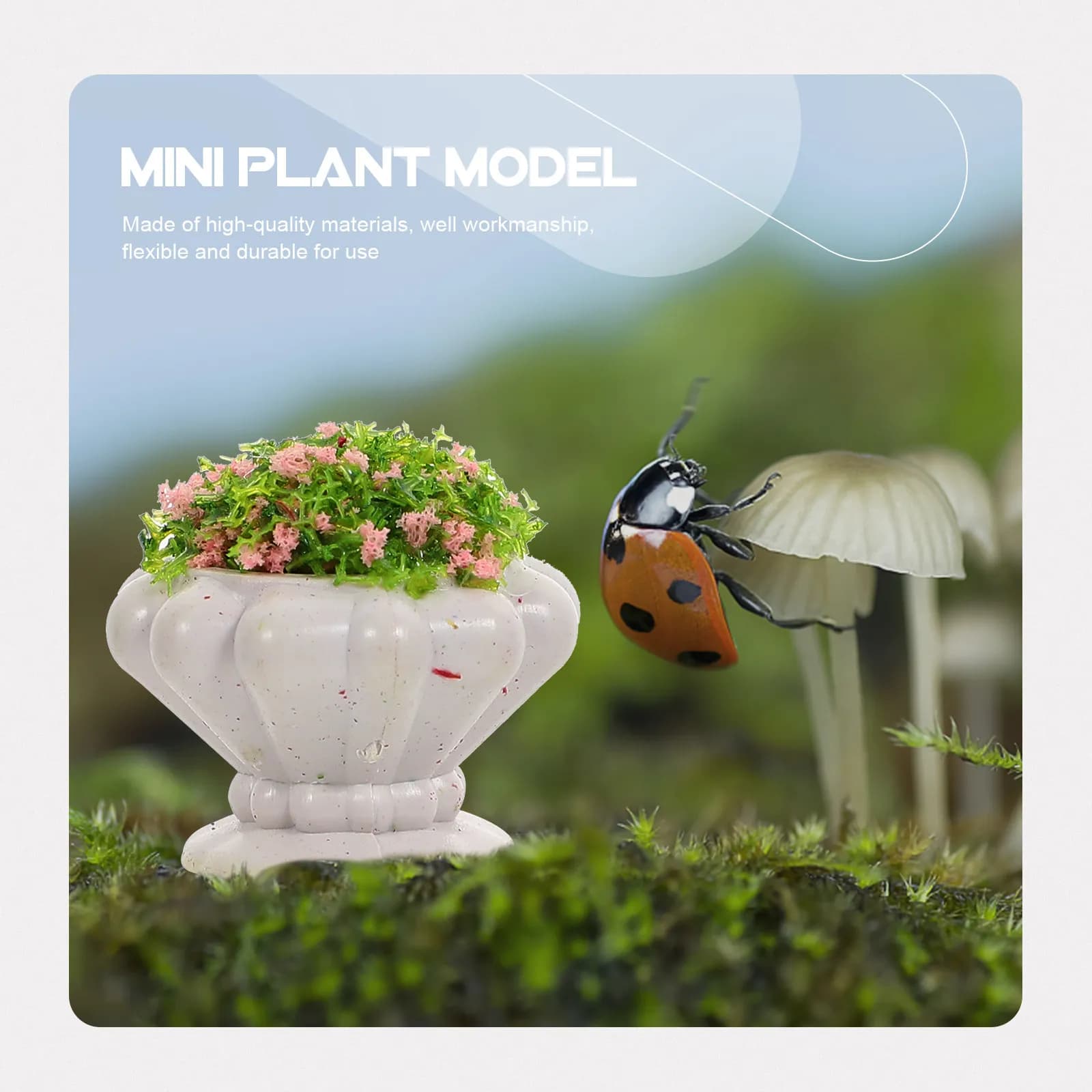 Set of 6 Sand Table Materials, Miniature Vase Plants, Plastic Artificial Bonsai, Desk Ornaments, Mini Home Accessories