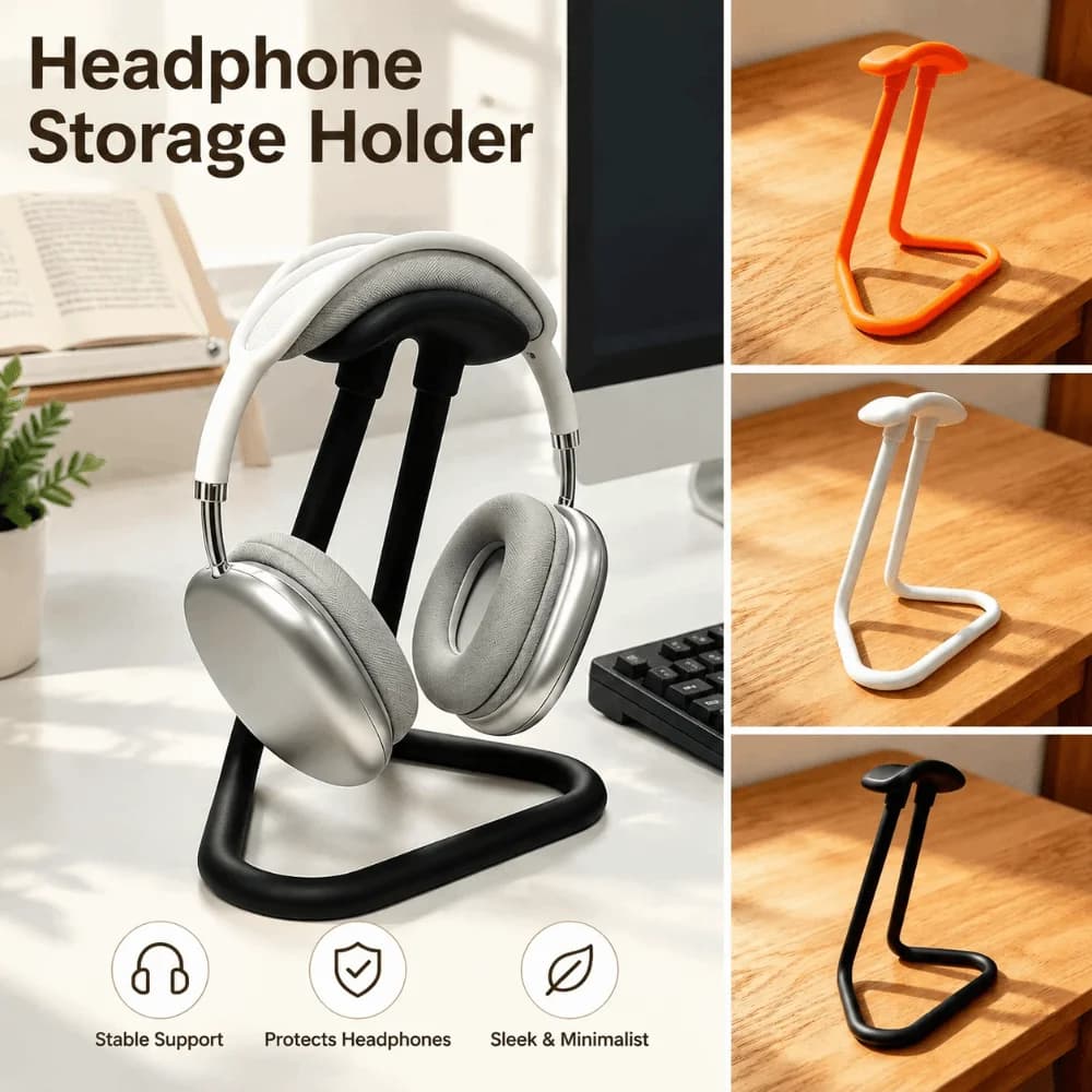 3D Printing Headphone Storage Holder Minimalism Stable Gaming Headset Rack Multifunctional Universal Desktop Earphone Stand