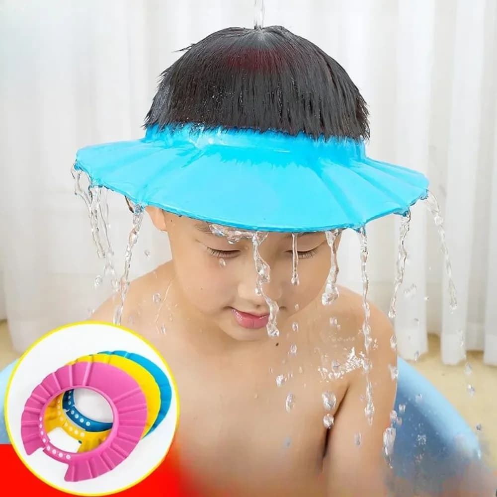 1 PC Adjustable Baby Shampoo Head Cap Soft Hair Washer for Kids Shower Bathtub Swimwear Ear Hair Hat for 0-6 years Baby Head Cover Headphone