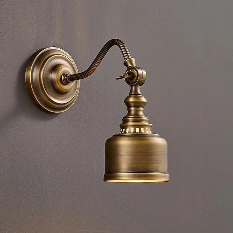 Lampada da Parete in Rame Anticato con Vetro Trasparente, Illuminazione per Interni, Salotto, Comodino, Scale, Hotel, Camera da Letto, Stile Moderno