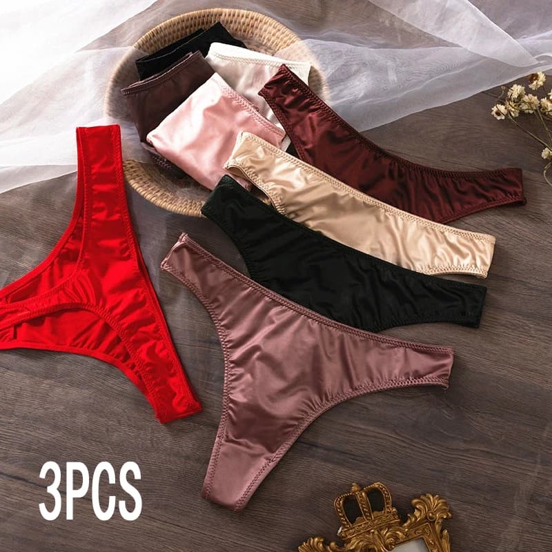 3 pezzi slip traspiranti delicati sulla pelle senza cuciture in seta di ghiaccio da donna mutandine sportive da yoga biancheria intima da donna