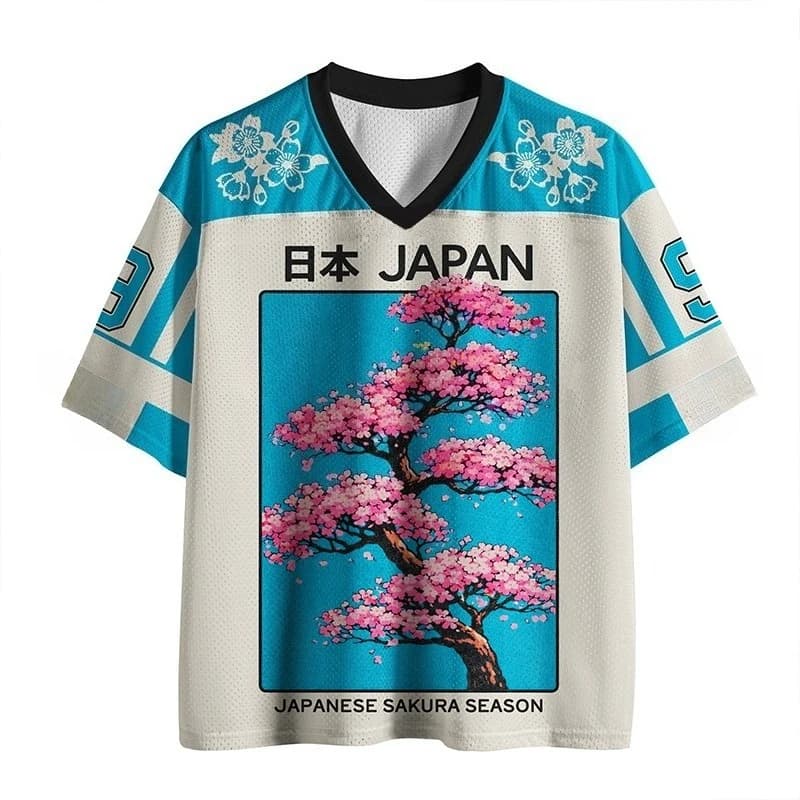 Nuova T-shirt Estiva 2026 Edizione Limitata Giapponese con Fiori di Ciliegio, Asciugatura Rapida, Moda Fitness, Casual, per Esterni, Collo a V, per Genitori e Figli