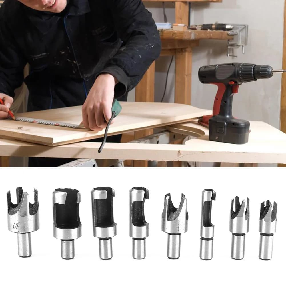 Cutting Tool Drill Bit Set Carbon Steel Woodworking Hole Wood Plug Cutter Cutting Tool Drill Bit Set Hole Wood Plug Cutter