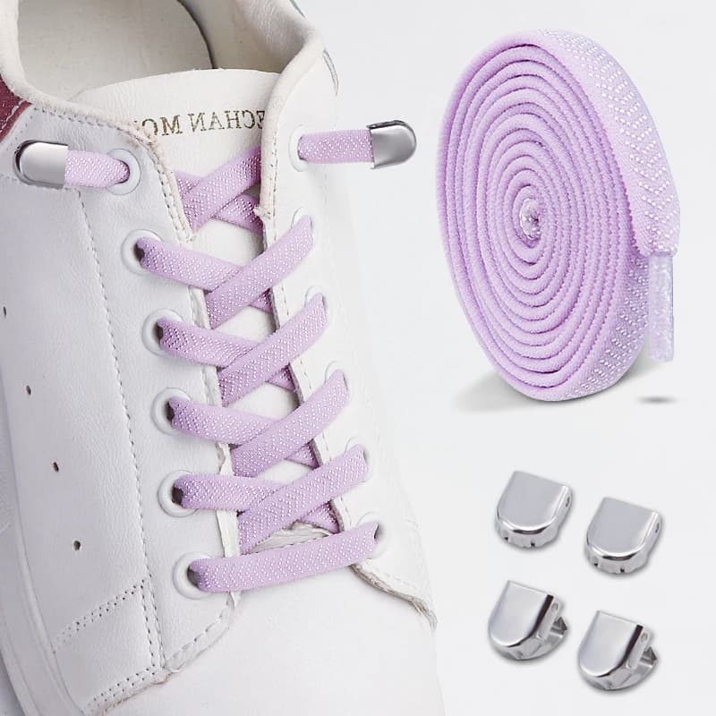 Lacci Elastici Senza Nodi per Sneakers, per Bambini e Adulti, Lacci in Gomma Senza Nodi per Scarpe, 1 Paio/2 Paia