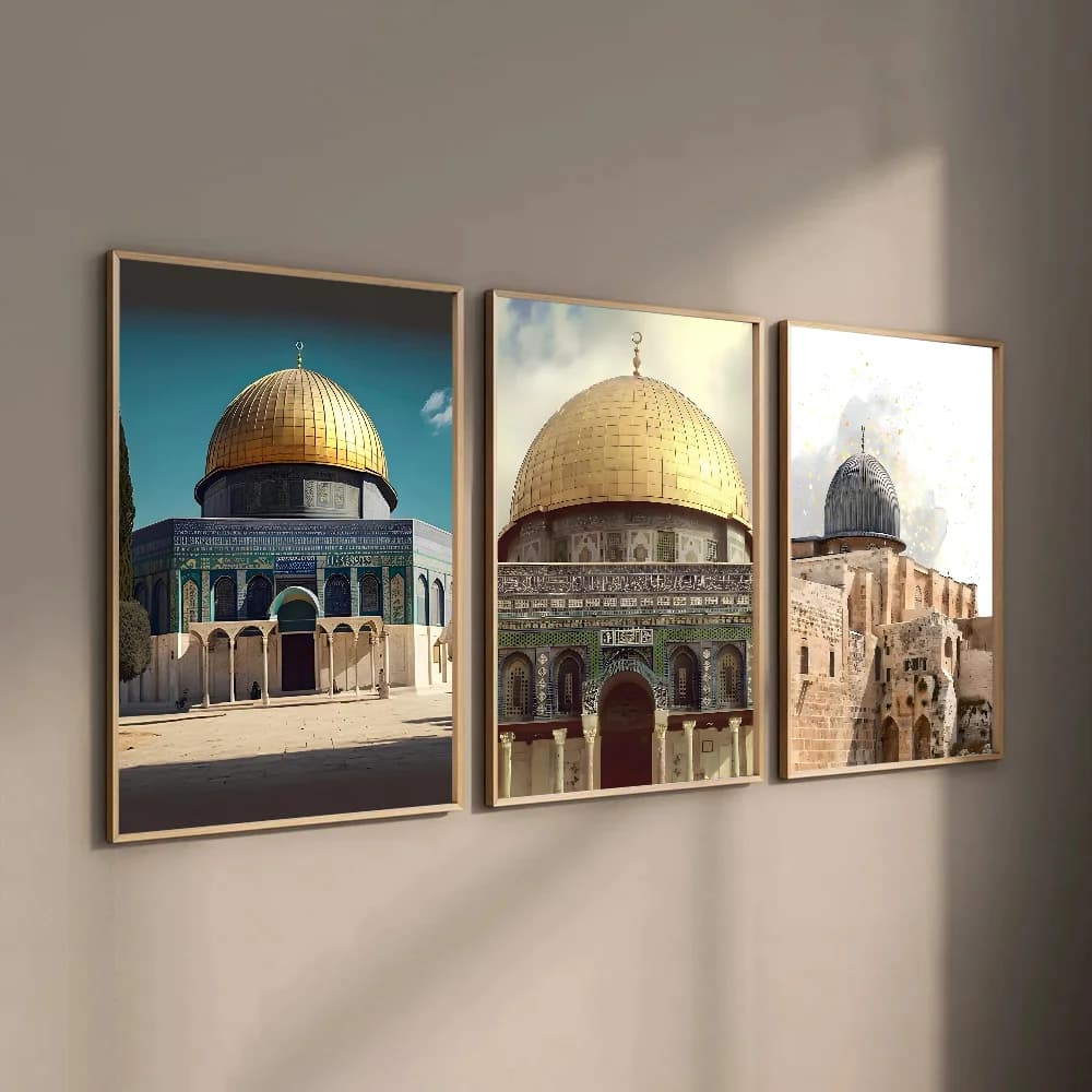 Al Aqsa Mosque Islamic Holy City Muslim Poster Canvas Painting Art Cafe Bar Room Wall Decoration Wall Art Gift