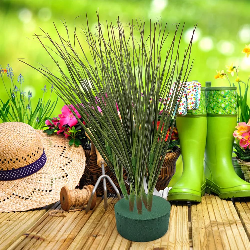 10 Pezzi di Erba di Grano Artificiale, Piante Verdi Finte Alte, Steli di Arbusti in Plastica per Decorazioni Interne ed Esterne, Piante Finte, Fogliame Artificiale