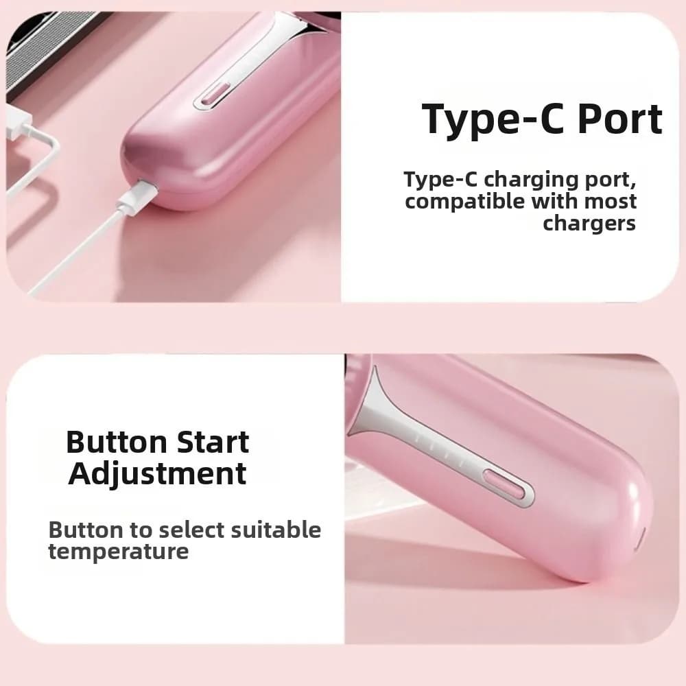 Quick Heating Hair Plate, Portable and Wireless, USB Rechargeable, Professional Heater Pettine Adjustable Temperature