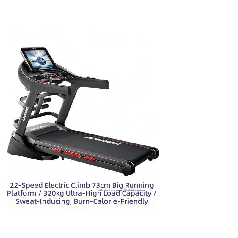 Electric Treadmill, 22 Incline Levels, 73CM Wide Running Belt, Quiet Shock Absorption, Bluetooth Music, Home Fitness Equipment